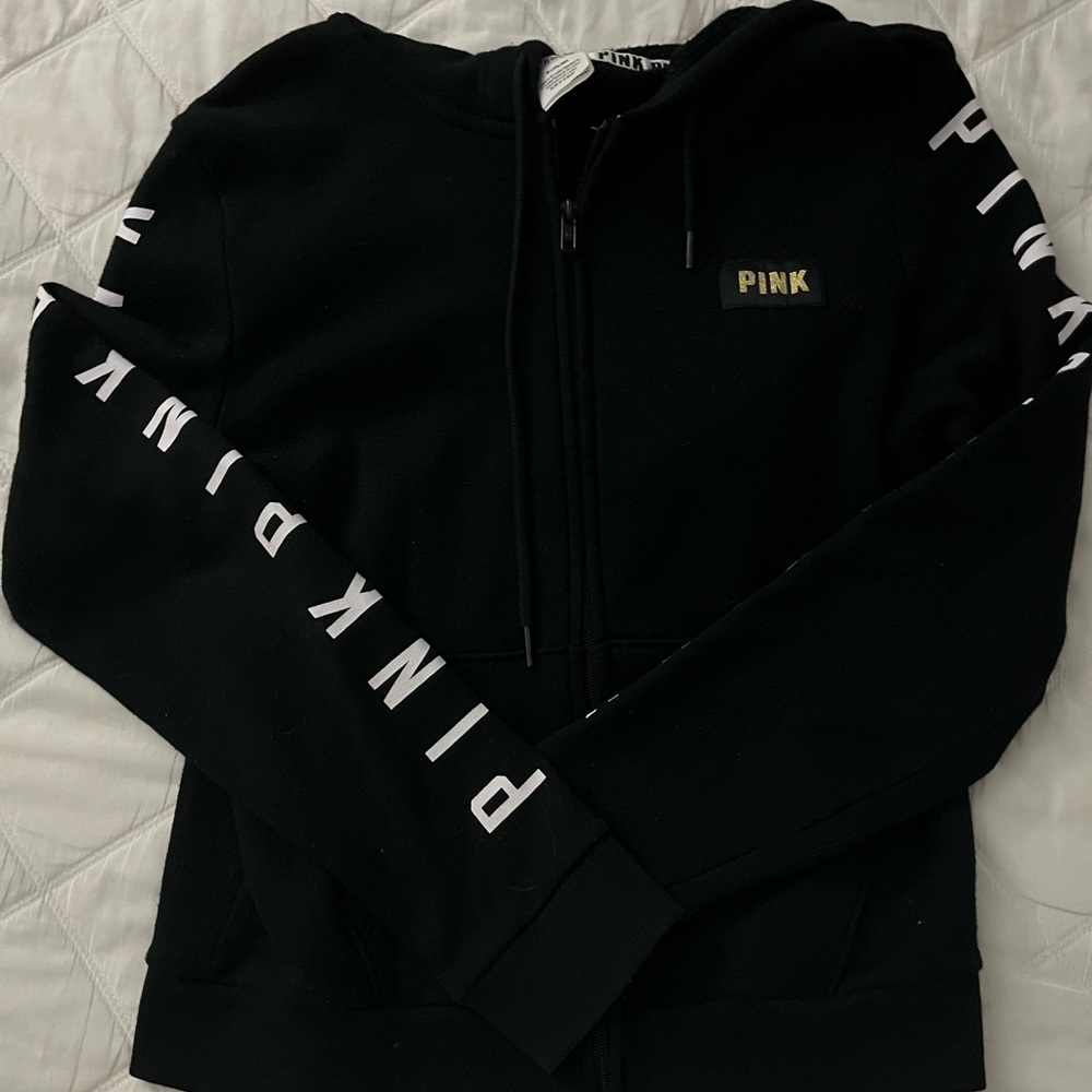 Cute Victoria’s Secret Pink Zipup Black Jacket
